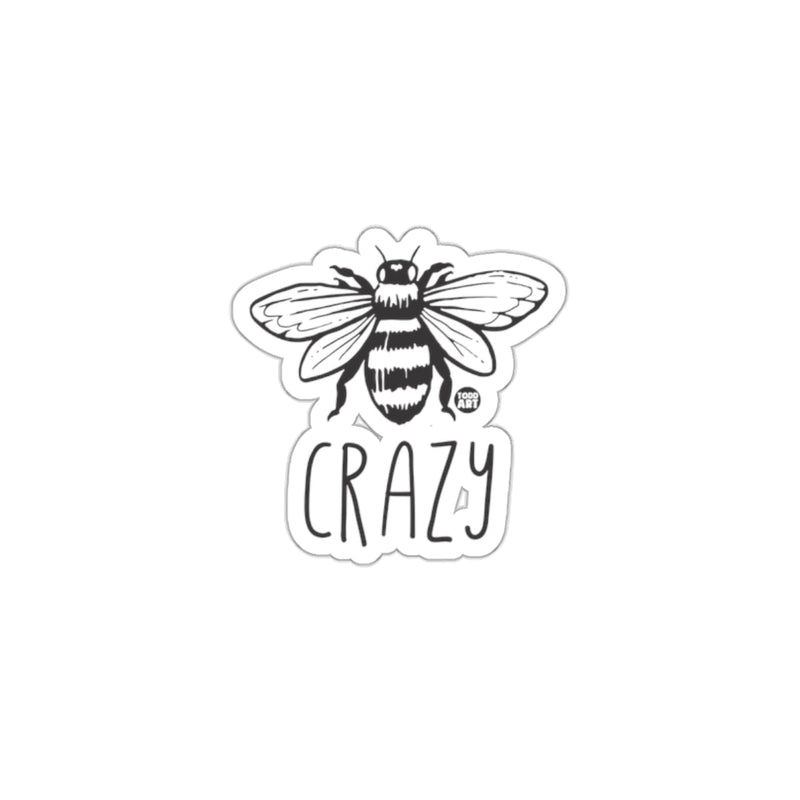 Load image into Gallery viewer, Crazy Bee Sticker Black and White Design Sketched
