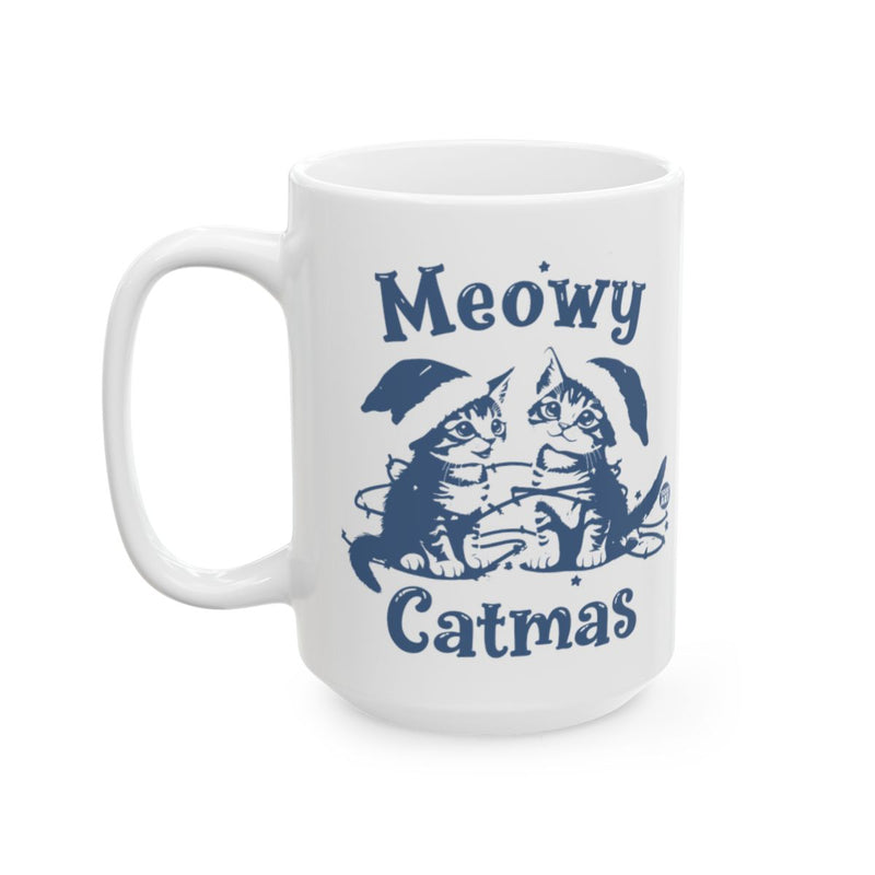 Load image into Gallery viewer, Meowy Catmas Cute Holiday Cats Mug Perfect Gift
