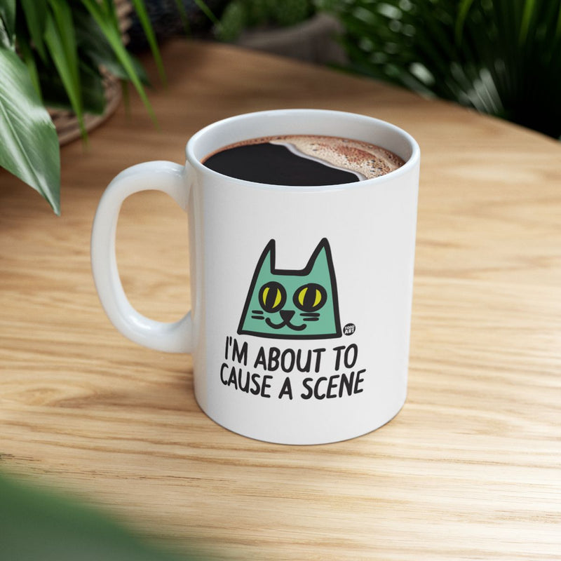 Load image into Gallery viewer, I'm About to Cause a Scene Cat Mug Product
