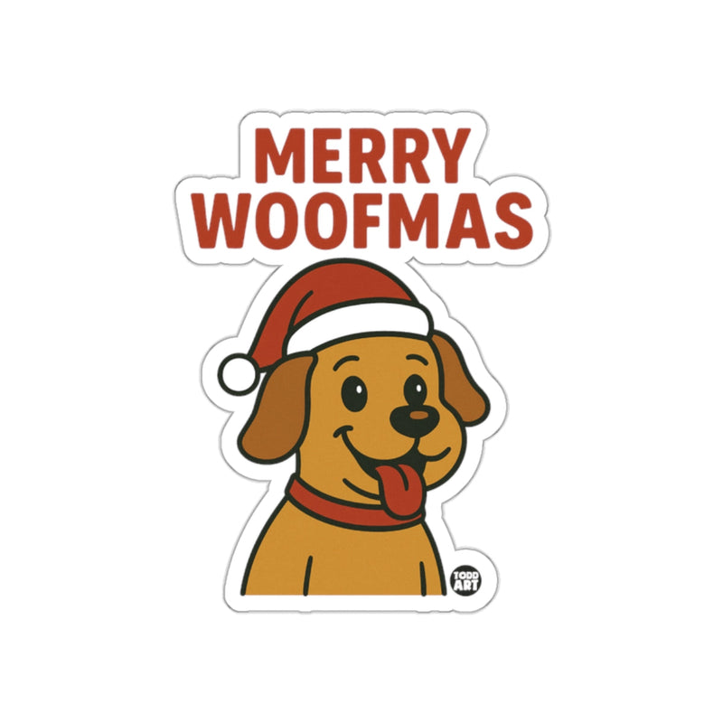 Load image into Gallery viewer, Merry Woofmas Santa Dog Cartoon Sticker Product
