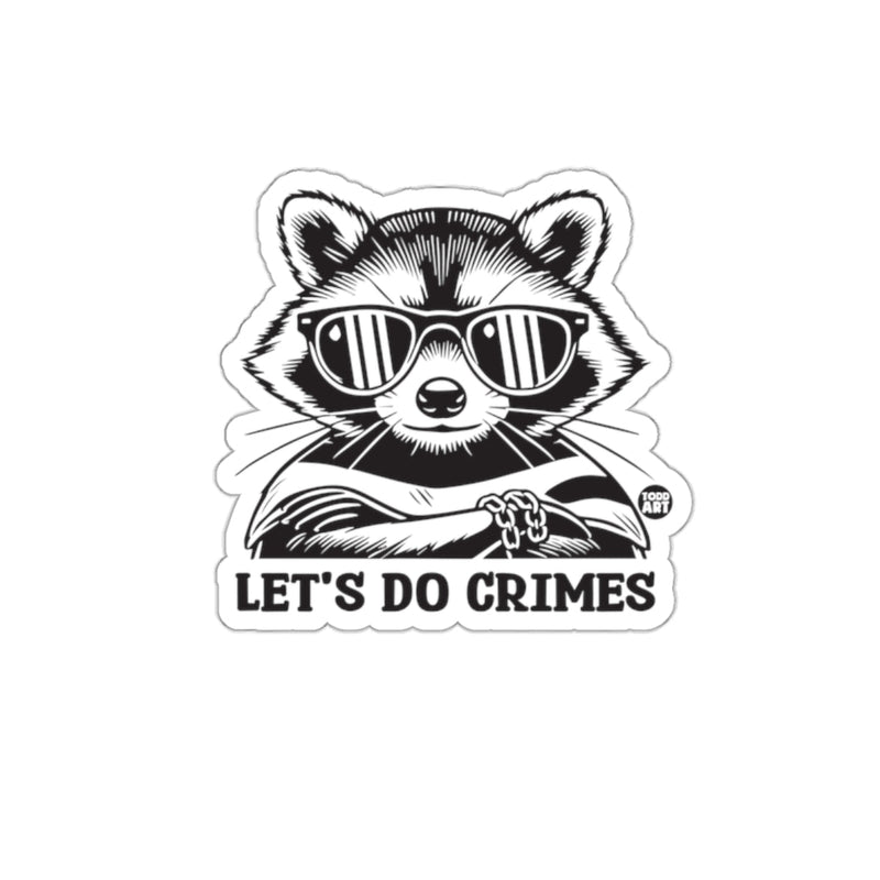 Load image into Gallery viewer, Let's Do Crimes Raccoon With Glasses Funny sticker
