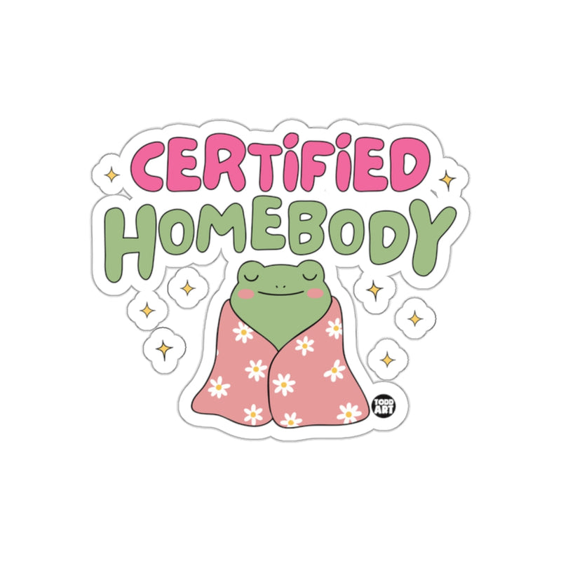 Load image into Gallery viewer, Certified Homebody Frog Sticker Cute Cartoon Design
