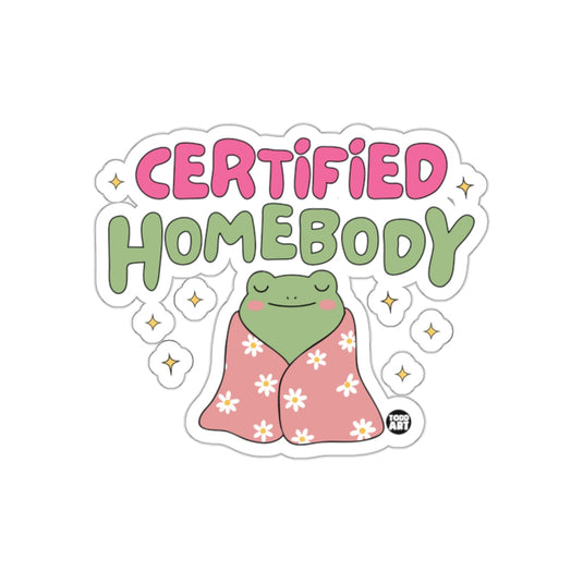 Certified Homebody Frog Sticker Cute Cartoon Design