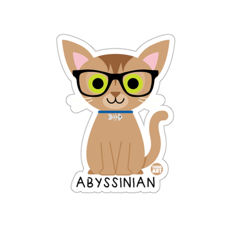 Load image into Gallery viewer, Cute Abyssinian Cat Wearing Glasses Sticker
