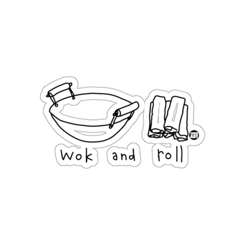 Load image into Gallery viewer, Wok and Roll Sticker with Fun Cooking Illustration
