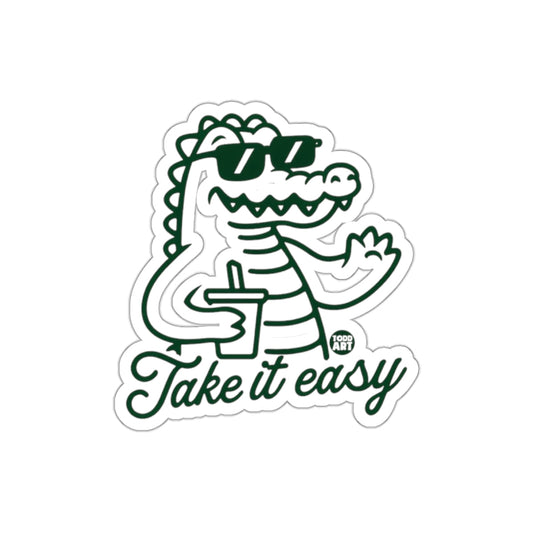 Cool Alligator With Sunglasses and Drink Take it Easy sticker
