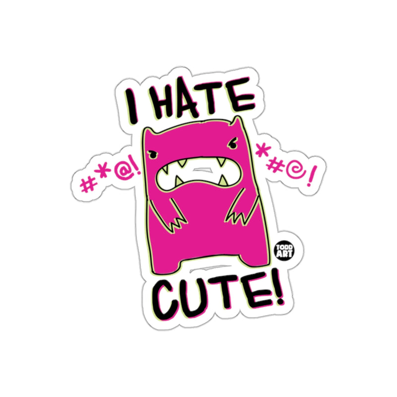 Load image into Gallery viewer, I HATE CUTE Monster Sticker Funny Graphic Design
