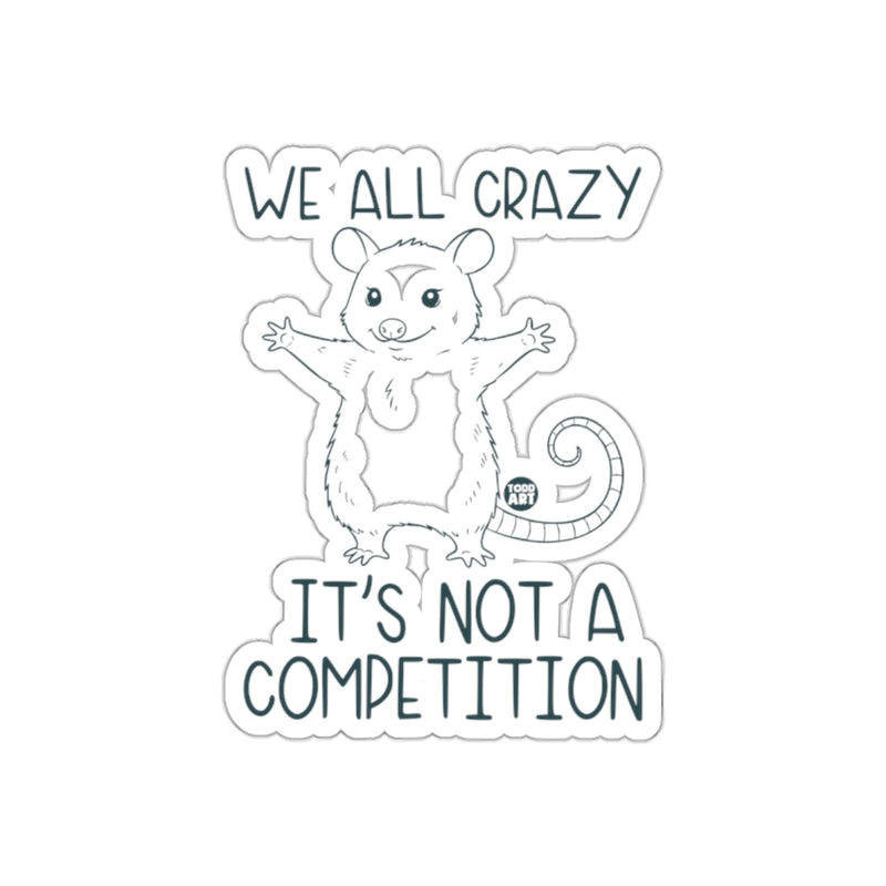 Load image into Gallery viewer, We All Crazy Its Not A Competition Opossum Funny sticker
