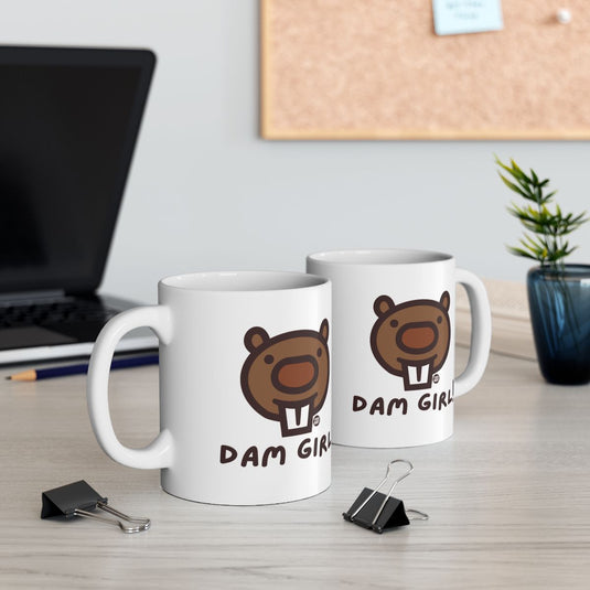 Cute Beaver Dam Girl Coffee Mug for Office or Home
