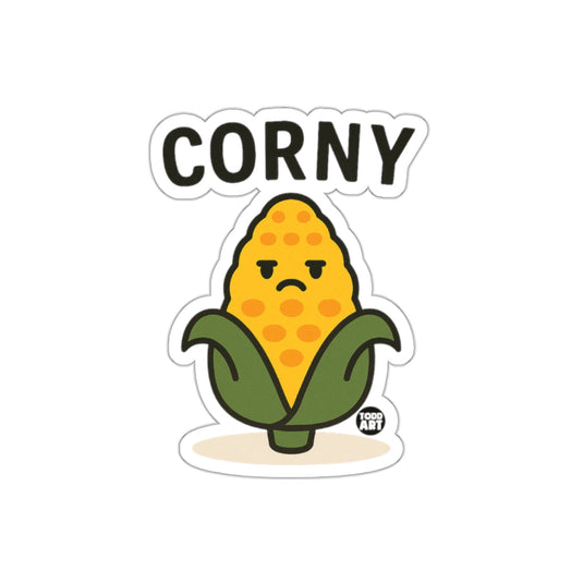 Corny Funny Corn Character Sticker Humorous Art