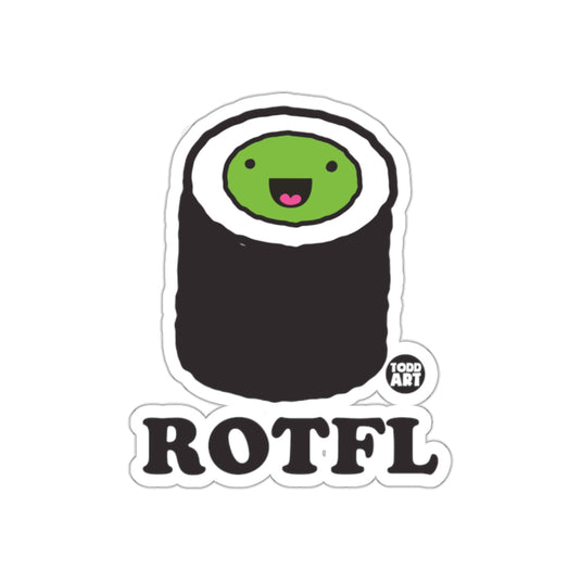 ROTFL Sushi Roll with Happy Face Fun Sticker