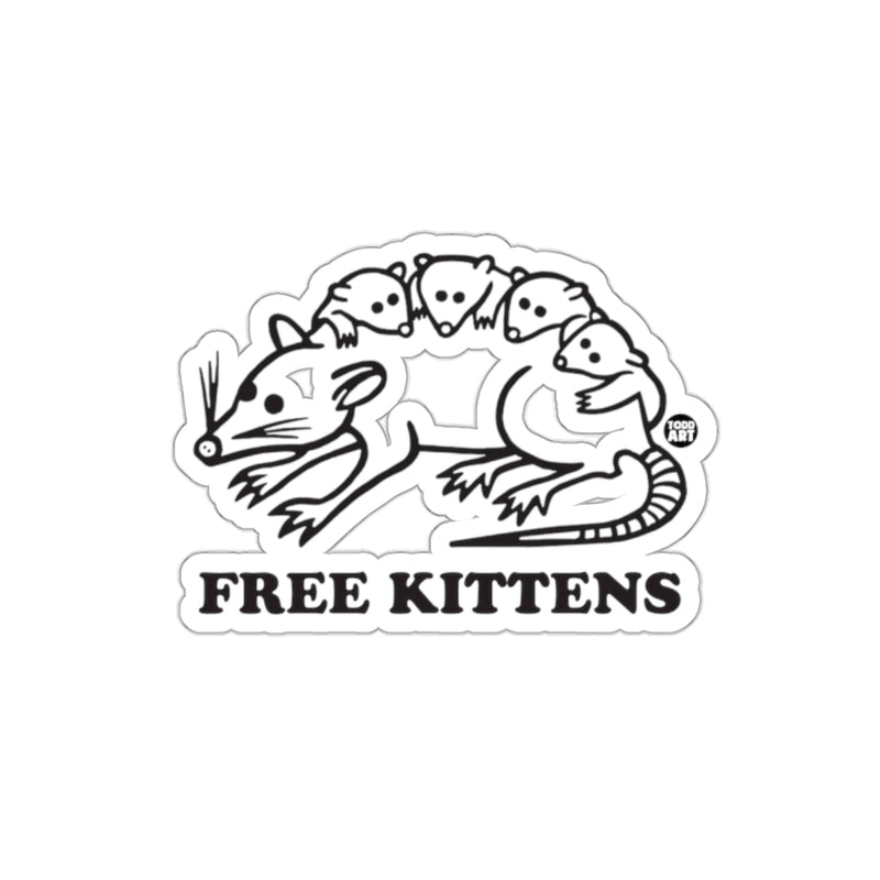 Load image into Gallery viewer, Funny Opossum With Babies and Free Kittens Text sticker

