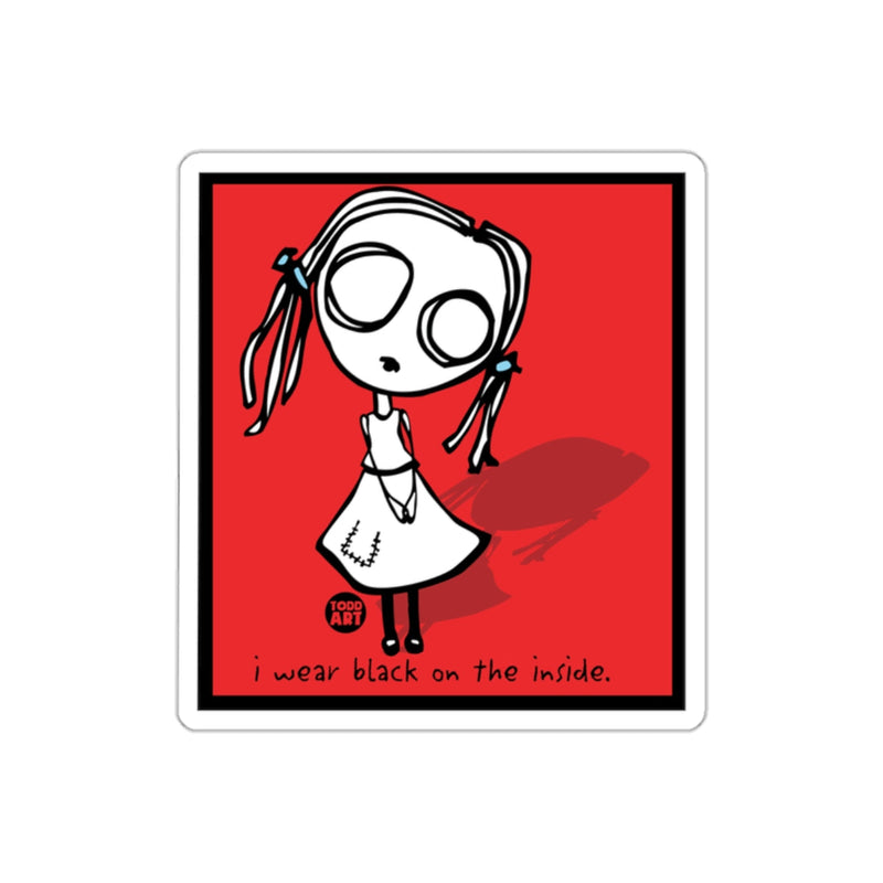 Load image into Gallery viewer, I Wear Black On The Inside Cartoon Design Sticker
