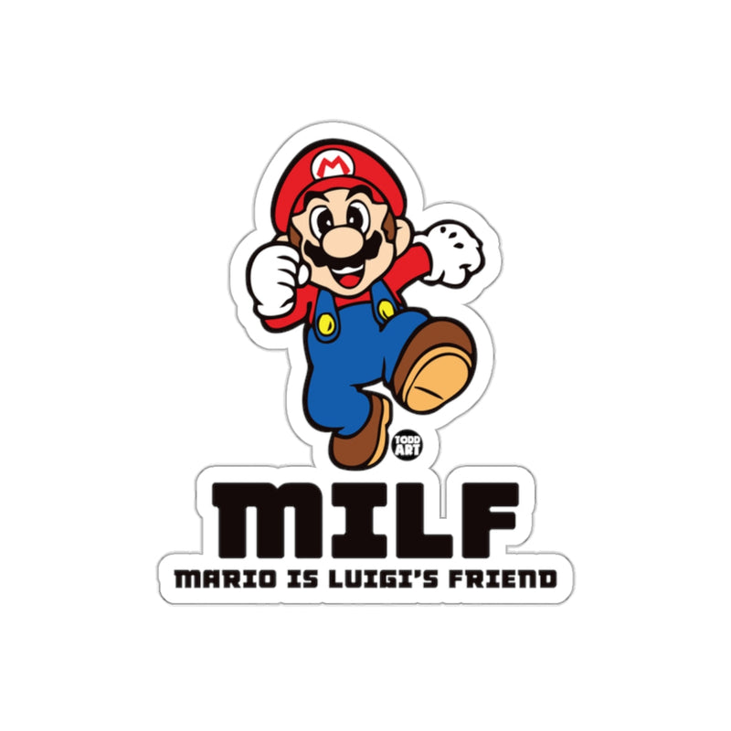 Load image into Gallery viewer, MILF Mario Is Luigis Friend Cartoon Illustration sticker
