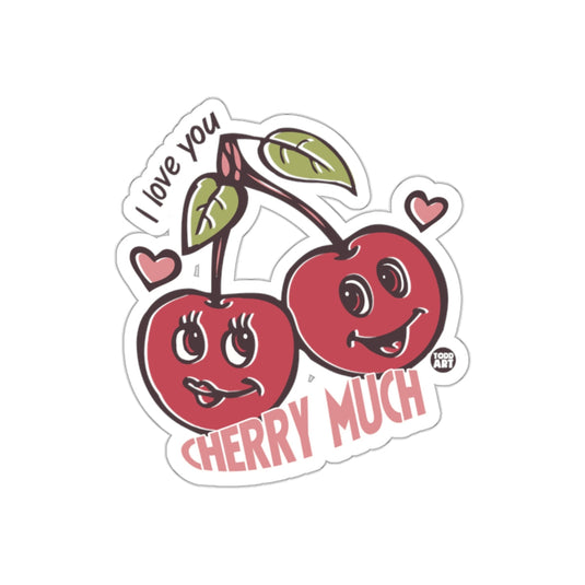 I Love You Cherry Much Cute Cartoon Cherry Art Sticker