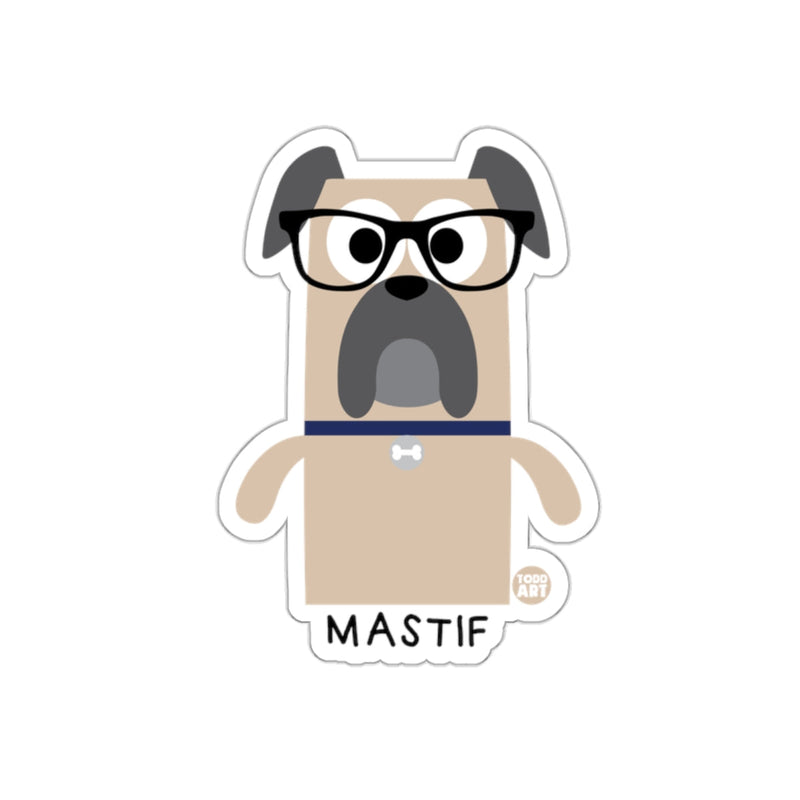 Load image into Gallery viewer, Cute Mastiff Cartoon with Glasses Sticker Design

