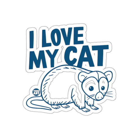 I Love My Cat Pet Animal Portrait Todd Art Design sticker