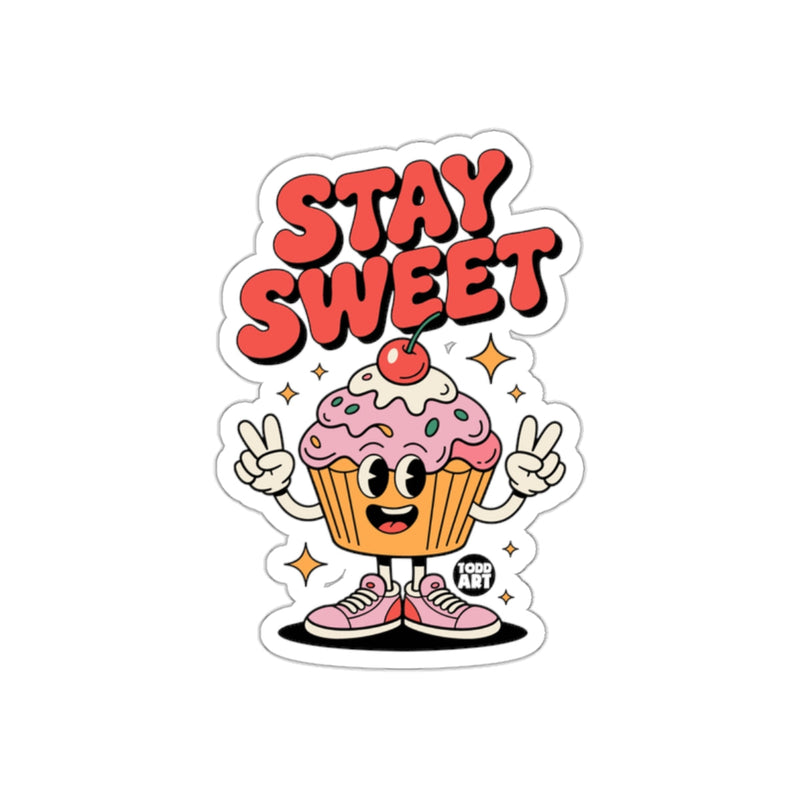 Load image into Gallery viewer, Stay Sweet Cupcake Character Sticker Design
