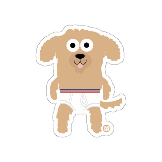 Cute Cartoon Dog in White Shorts Sticker