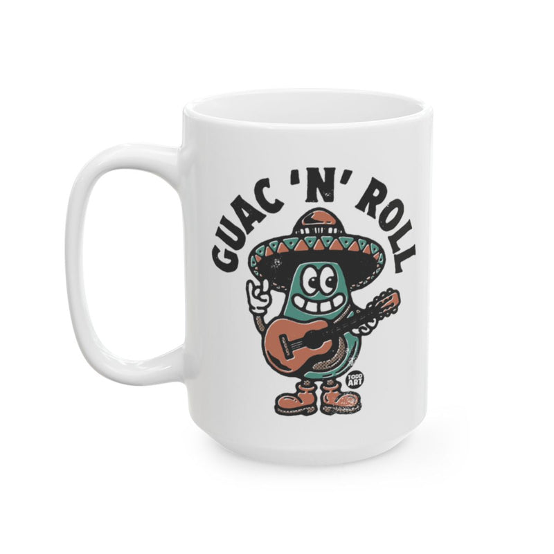 Load image into Gallery viewer, Guac 'N' Roll Avocado Cartoon Coffee Mug
