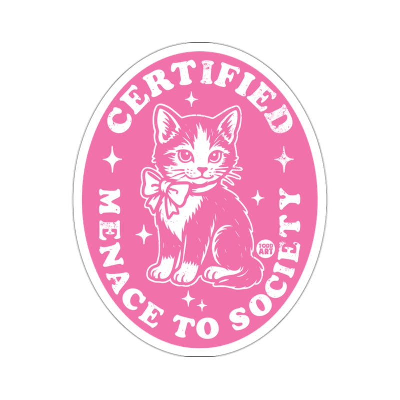 Load image into Gallery viewer, Certified Menace To Society Kitten Sticker Art
