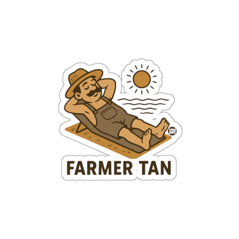 Load image into Gallery viewer, Relaxing Farmer Tan Sunbathing Cartoon Sticker
