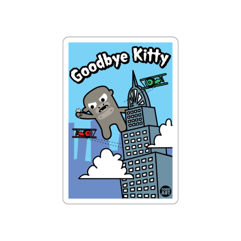 Load image into Gallery viewer, Goodbye Kitty Parody Art on a High Rise Sticker
