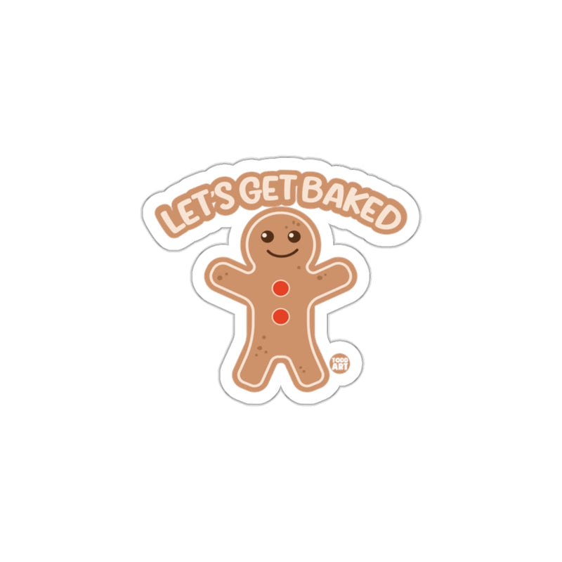 Load image into Gallery viewer, Let's Get Baked Gingerbread Man Sticker Fun Decor
