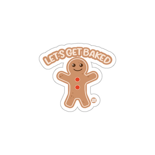 Let's Get Baked Gingerbread Man Sticker Fun Decor