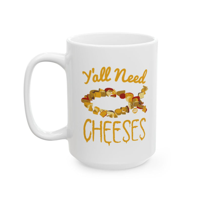 Load image into Gallery viewer, Y'all Need Cheeses Illustrated Coffee Mug
