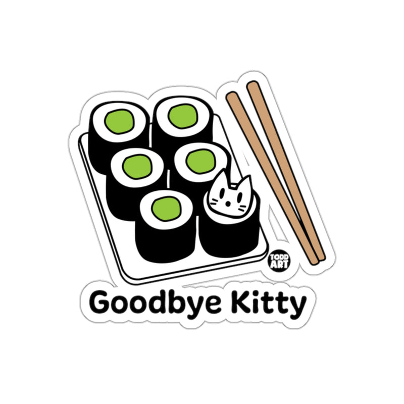 Load image into Gallery viewer, Sushi Goodbye Kitty Cute Cat and Sushi Lover Sticker

