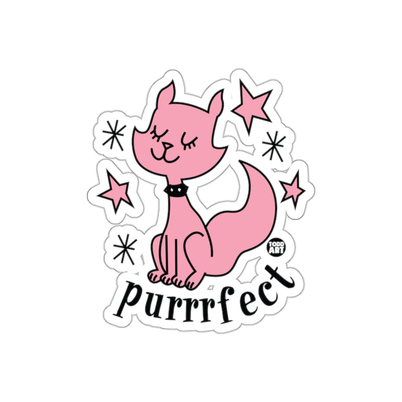 Load image into Gallery viewer, Purrrfect Cartoon Pink Cat Cute Stars Sticker
