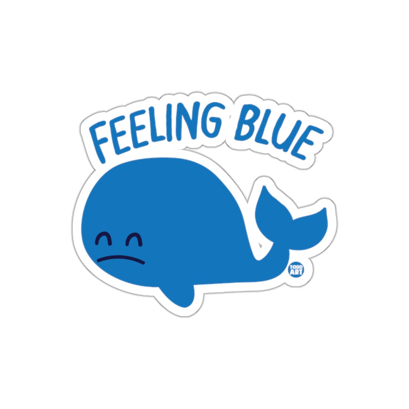 Load image into Gallery viewer, Feeling Blue Sad Whale Cartoon Sticker
