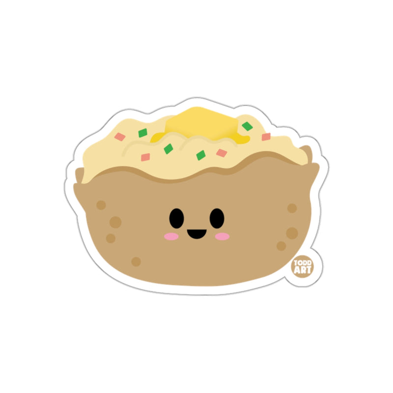 Load image into Gallery viewer, Cute Happy Baked Potato Sticker with Butter and Chives
