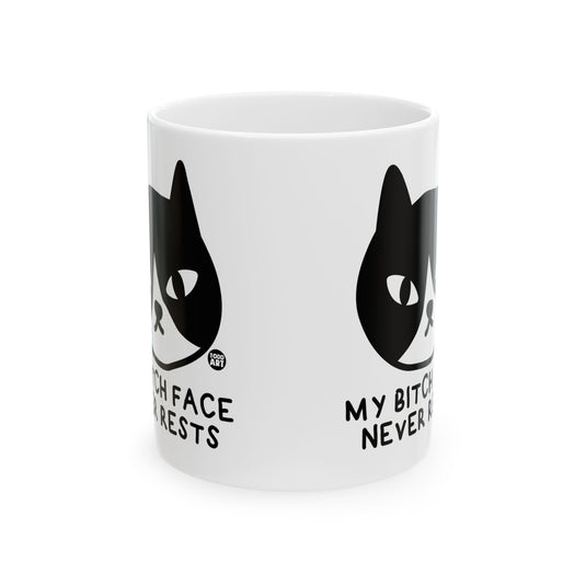 My Bitch Face Never Rests Mug, Funny Bitch Face Mug, Bitchy Cat Coffee Mug