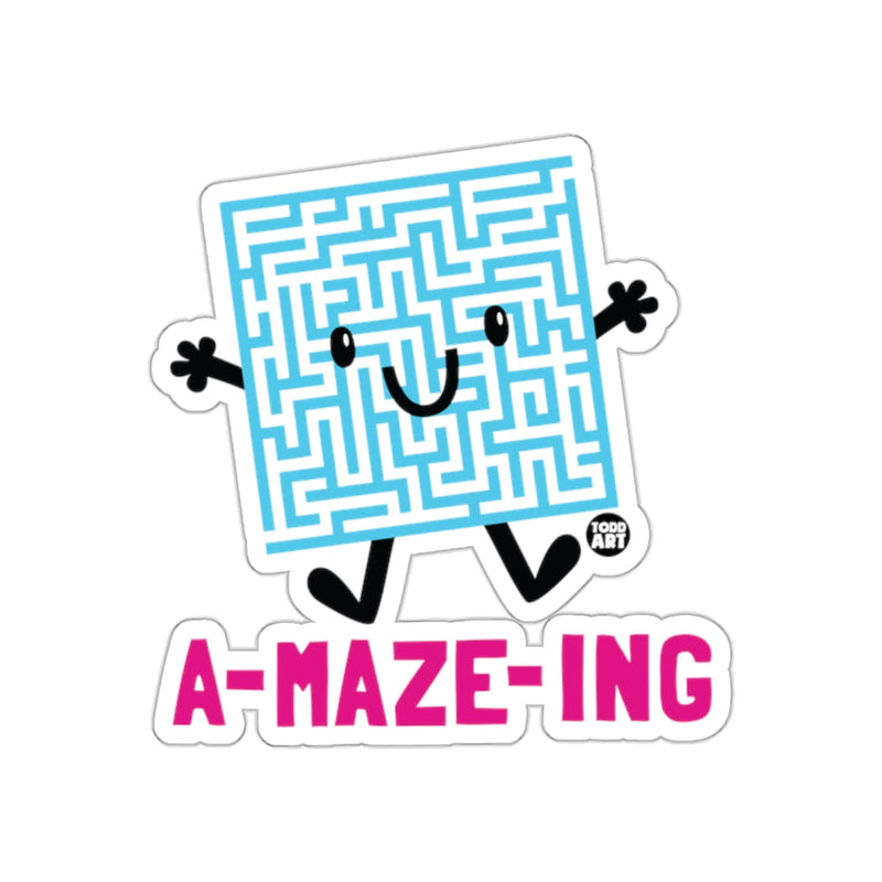 Load image into Gallery viewer, A-MAZE-ING Blue Maze Character Sticker Design
