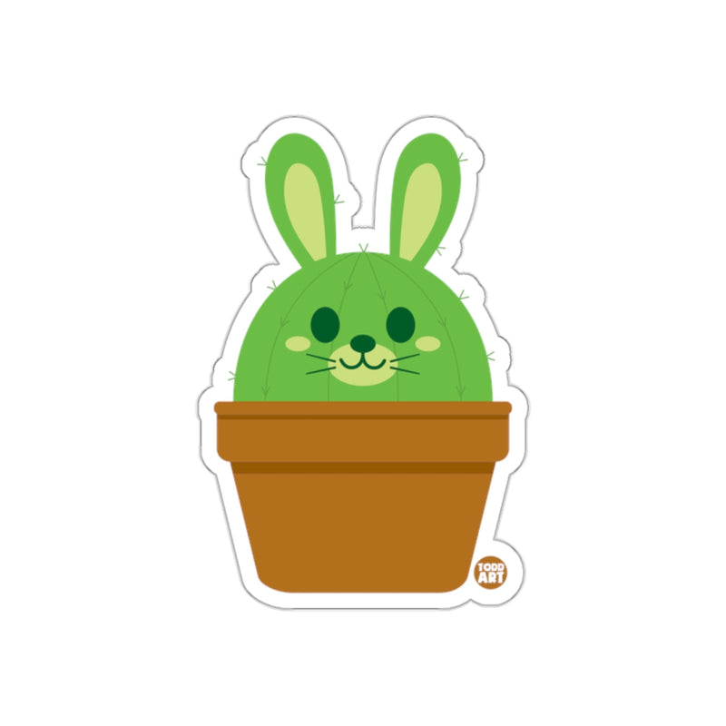 Load image into Gallery viewer, Cute Cactus Bunny in a Pot Adorable Sticker Design
