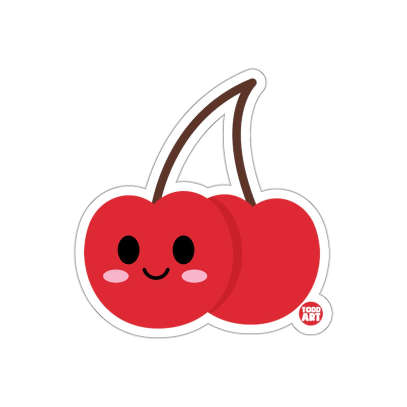 Load image into Gallery viewer, Cute Smiling Cherry Art Todd Product Sticker

