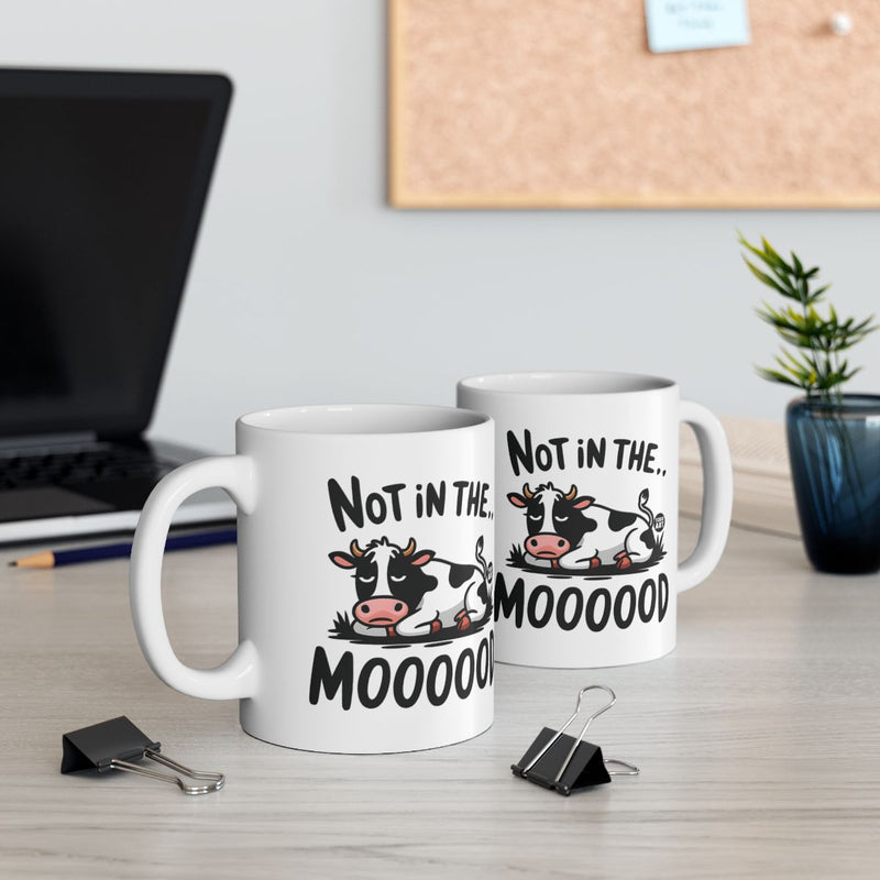 Load image into Gallery viewer, Not In The Mooooood Funny Cow Cartoon Mug
