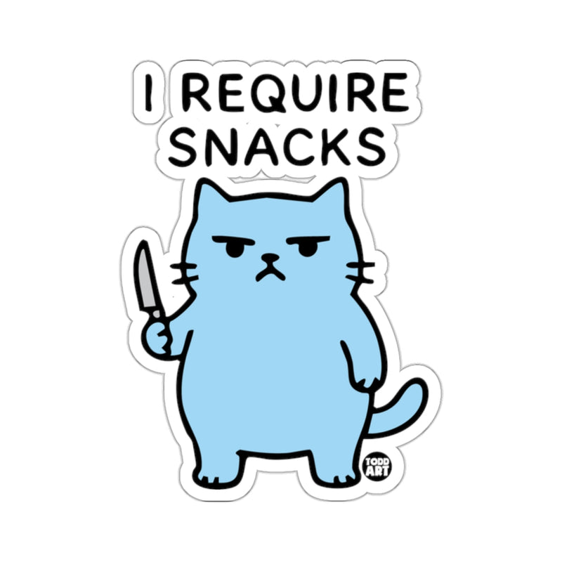 Load image into Gallery viewer, I REQUIRE SNACKS Blue Cat Knife Funny Cartoon 
