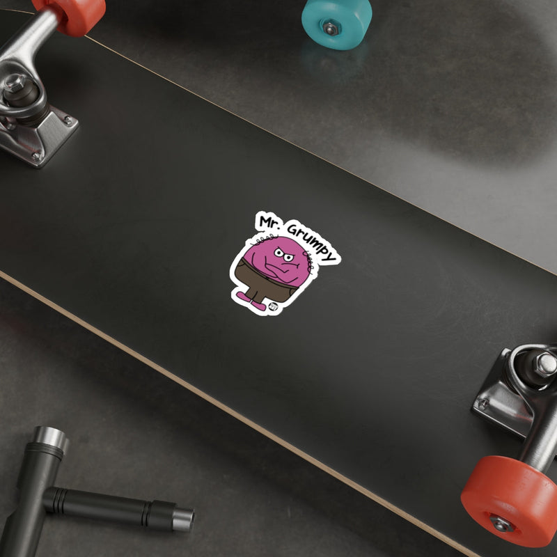 Load image into Gallery viewer, Mr. Grumpy Character Sticker On Skateboard
