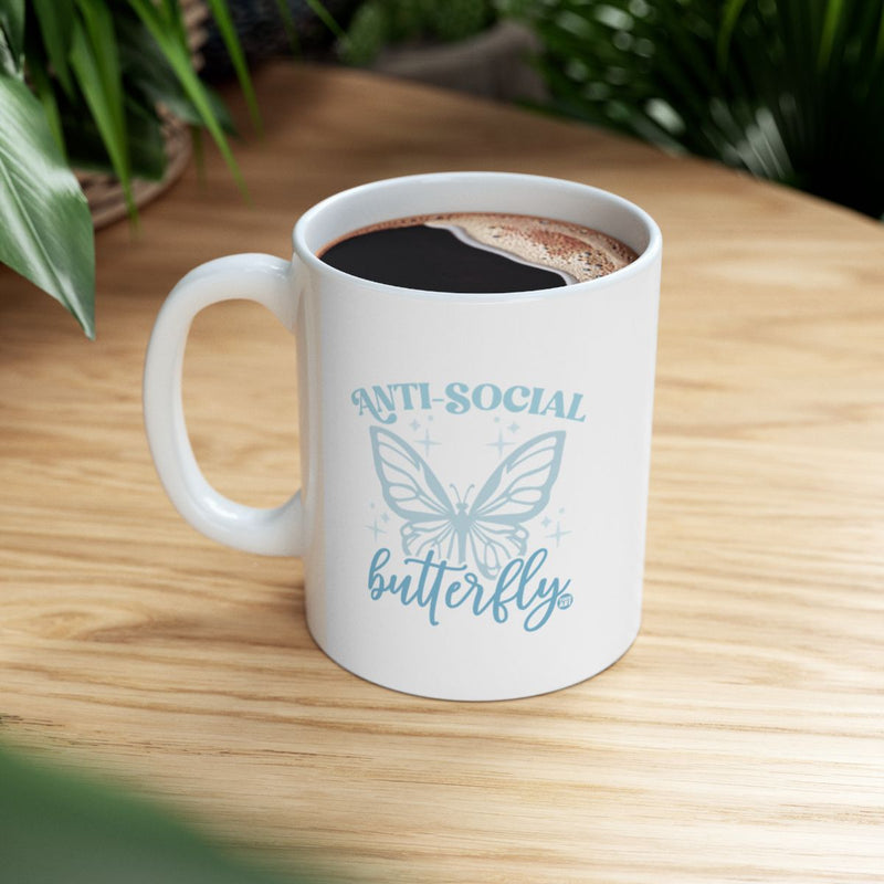 Load image into Gallery viewer, Anti-Social Butterfly Funny Coffee Mug Butterfly
