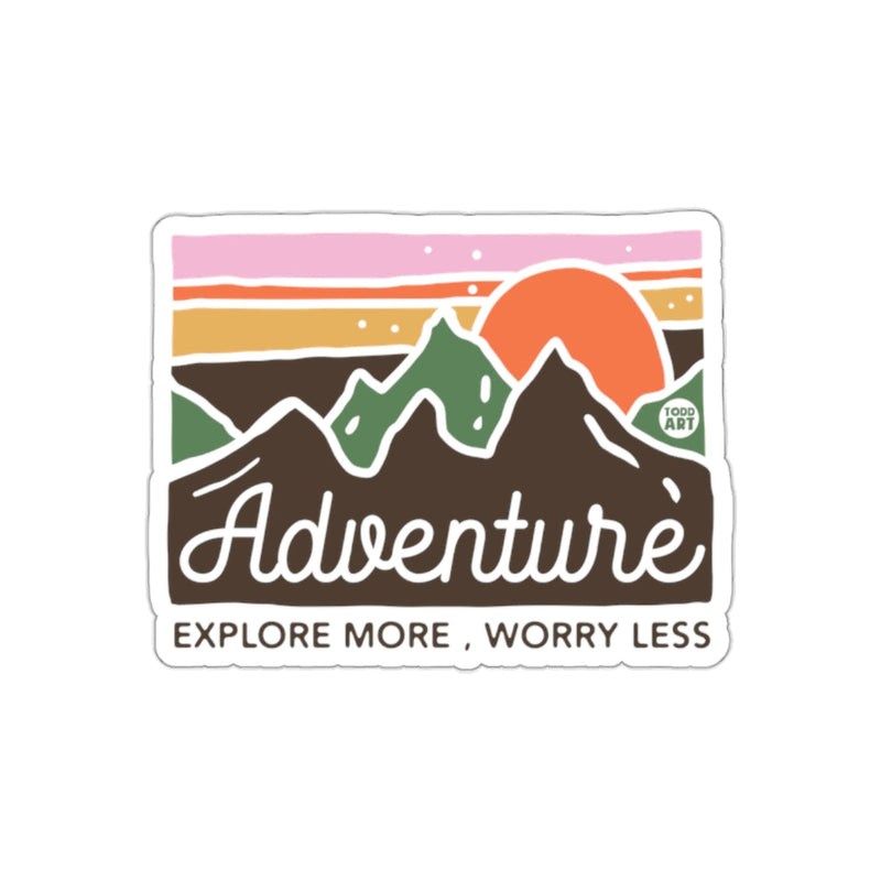 Load image into Gallery viewer, Todd Art Adventure Explore More Worry Less Rectangular sticker
