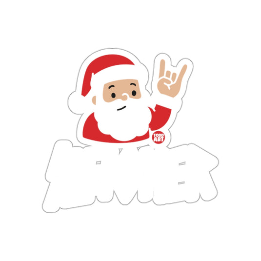 Rock On Santa Claus Christmas Sticker