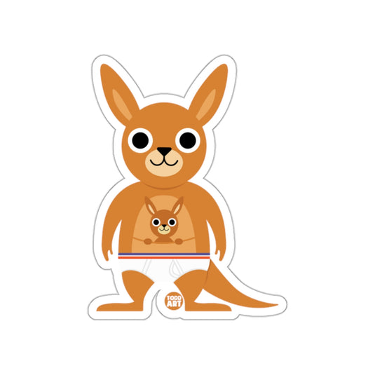 Cute Kangaroo with Joey Todd Art Sticker Design
