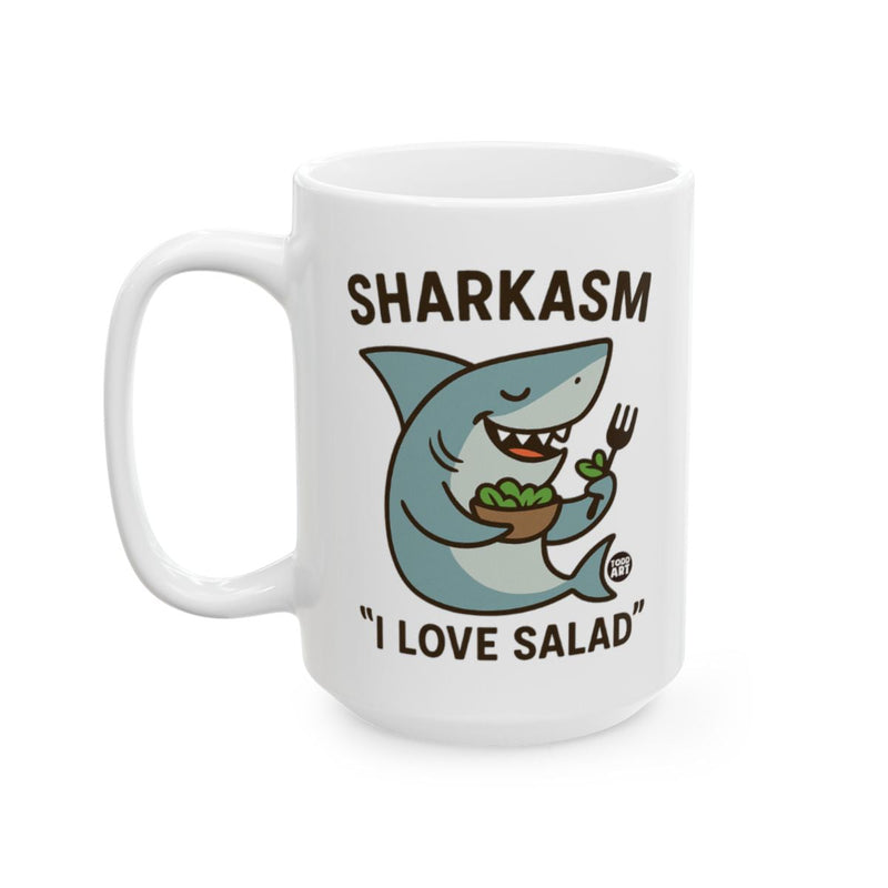 Load image into Gallery viewer, Funny Sharkasm I Love Salad Shark Humorous Mug
