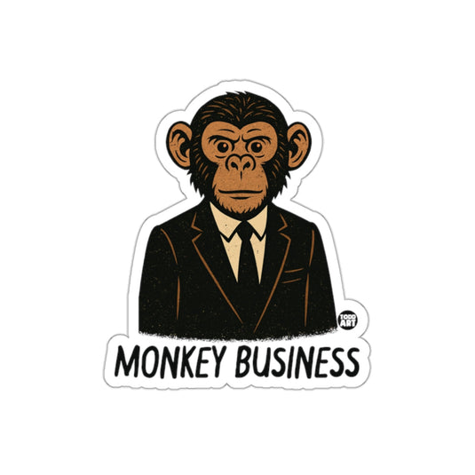 Monkey Business Suit Illustration Sticker for Business Use