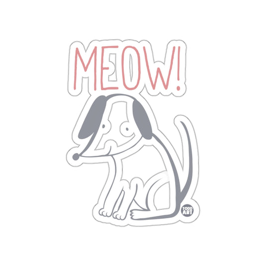 Meow Cartoon Dog Graphic Sticker Design