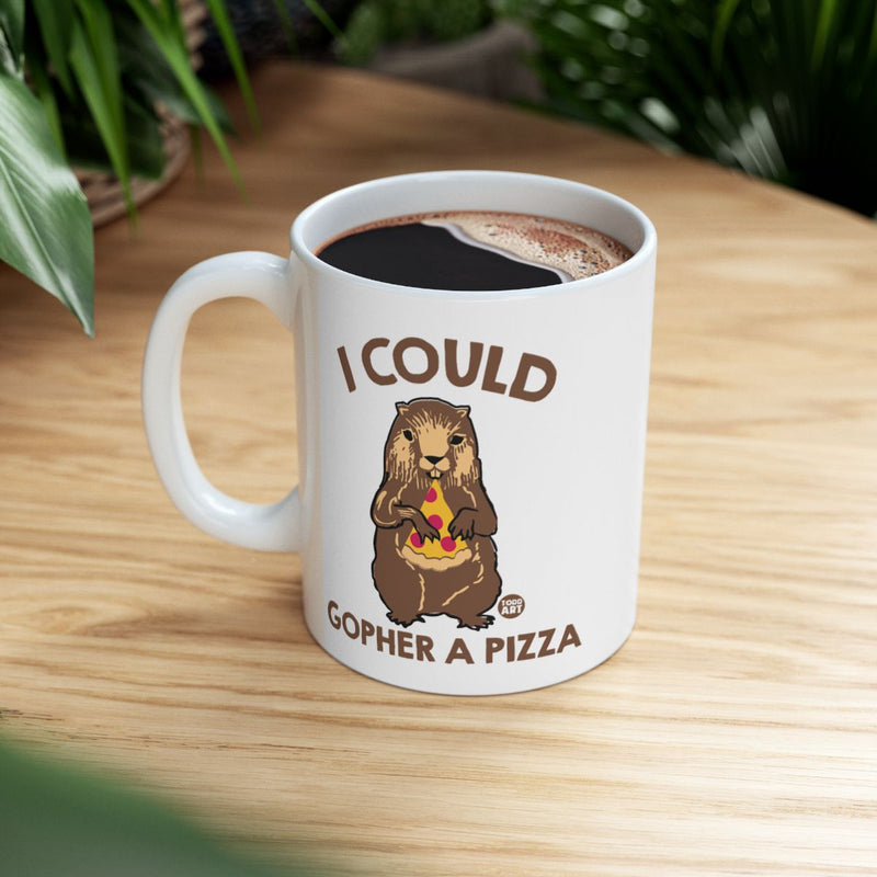 Load image into Gallery viewer, I Could Gopher a Pizza Animal Pun Coffee Mug
