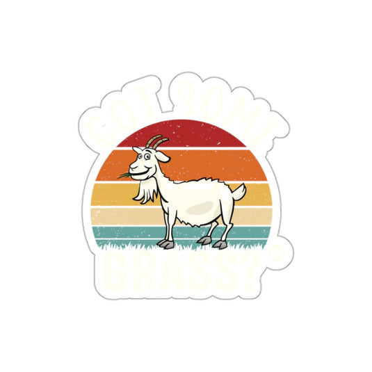 Retro Sunset Got Some Grass Goat Sticker